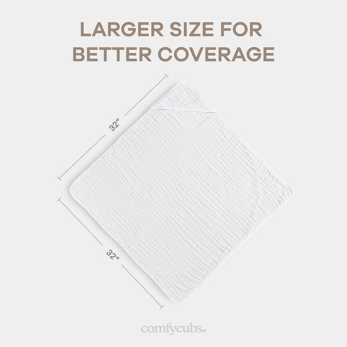 Baby Hooded Towels in White