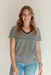 FINAL SALE V-Neck Full Zip Breastfeeding Tee - Gray - Nature Baby Outfitter