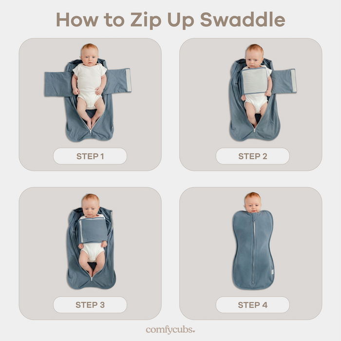 Easy Zipper Swaddle Blankets in Blue