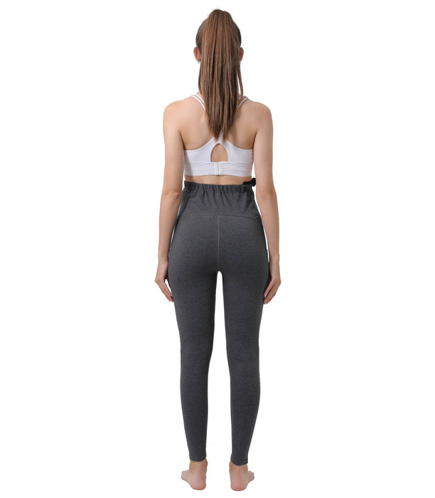 2 Pack Grey and Navy - Pregnancy Yoga Pants with Pockets Maternity Tights