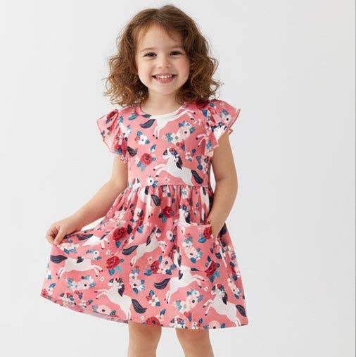 Ponies & Roses Flutter Sleeve Dress