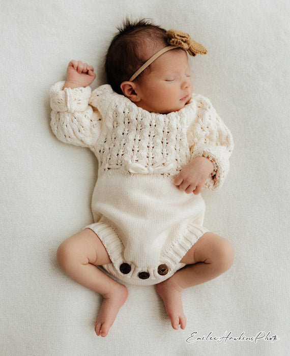 Mauve Zoya Knitted Sweater Romper