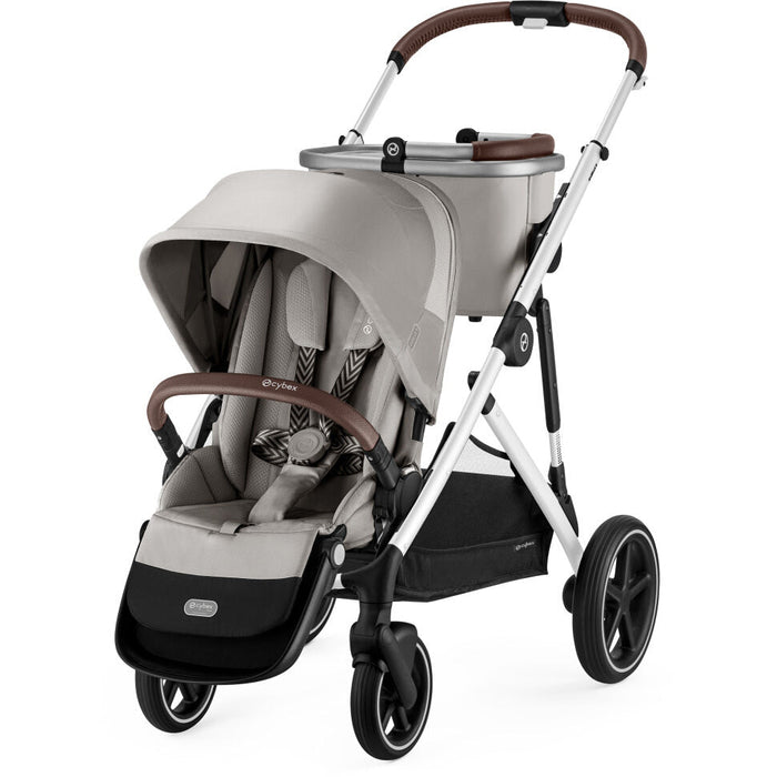 Gazelle S Stroller by Cybex Silver Frame with Stone Grey Seat