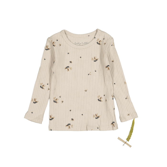 The Printed Long Sleeve Tee -  Olive