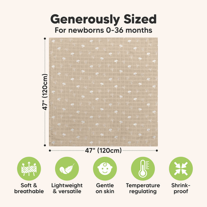 KeaBabies Lumi Muslin Swaddle Blankets