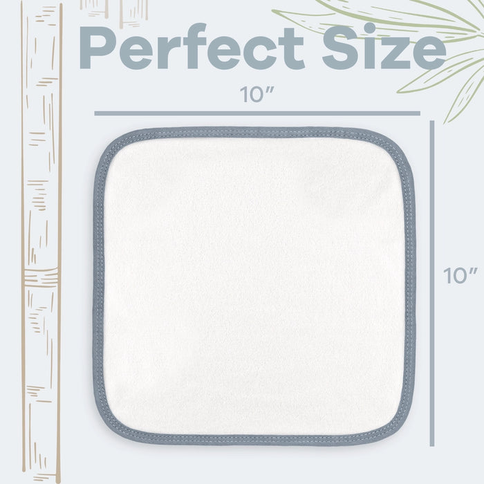 White with Blue Trim Bamboo Baby Washcloths