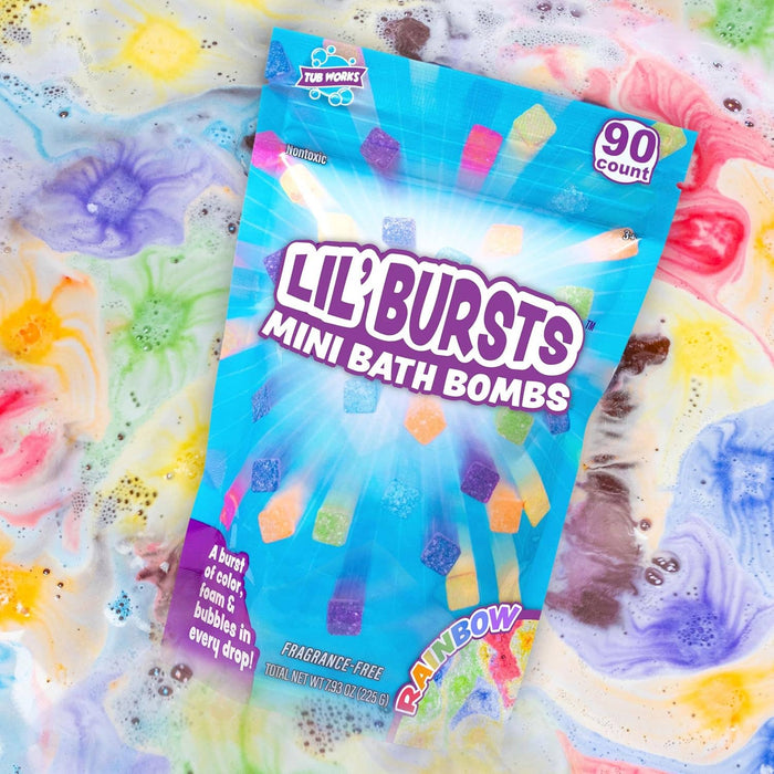 Lil' Bursts Mini Bath Bombs for Kids, 90 Count, Rainbow