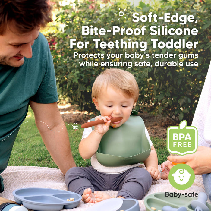 3-Pack Prep Silicone Baby Spoons for Toddlers 6-24 months