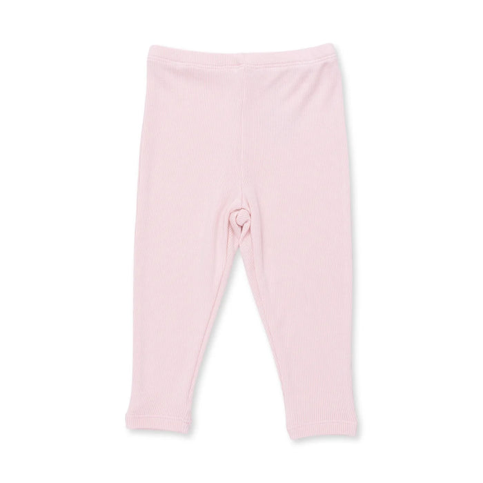 Veiled Pink Solid Ribbed Leggings