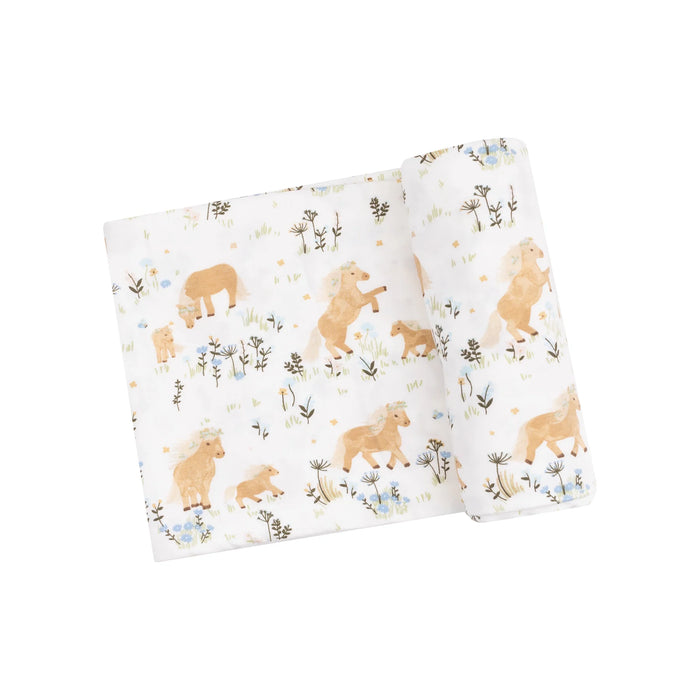 Pretty Ponies Swaddle Blanket