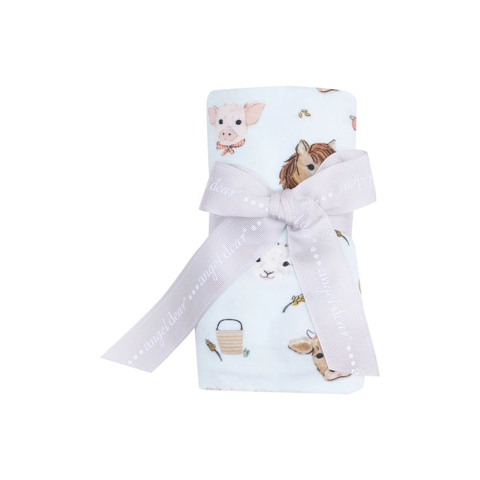 Vintage Animal Faces Bamboo Swaddle