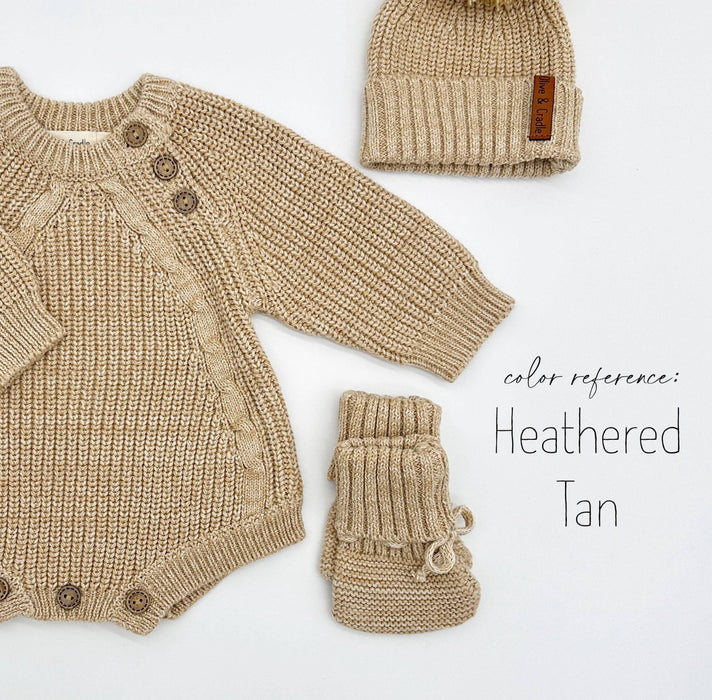 Garter Cotton Knitted Booties