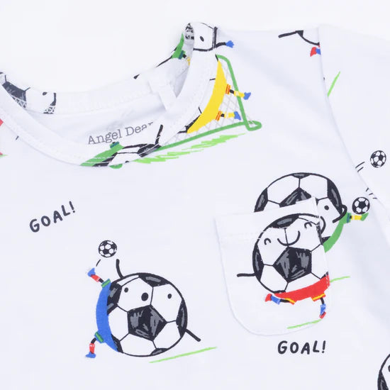 Soccer Balls Playing Tee and Cargo Shorts