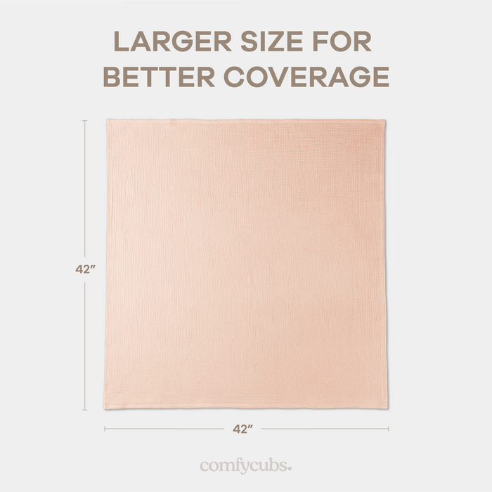 Muslin Swaddle Blankets, 42” x 42” in Blush, Bold Blush, Dusty Rose, Pack of 3