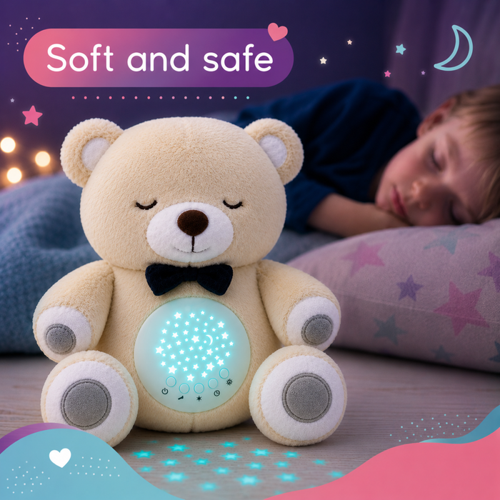 Lumipets Bear with Sound  Nursery Night Light & Sound Soother for Babies
