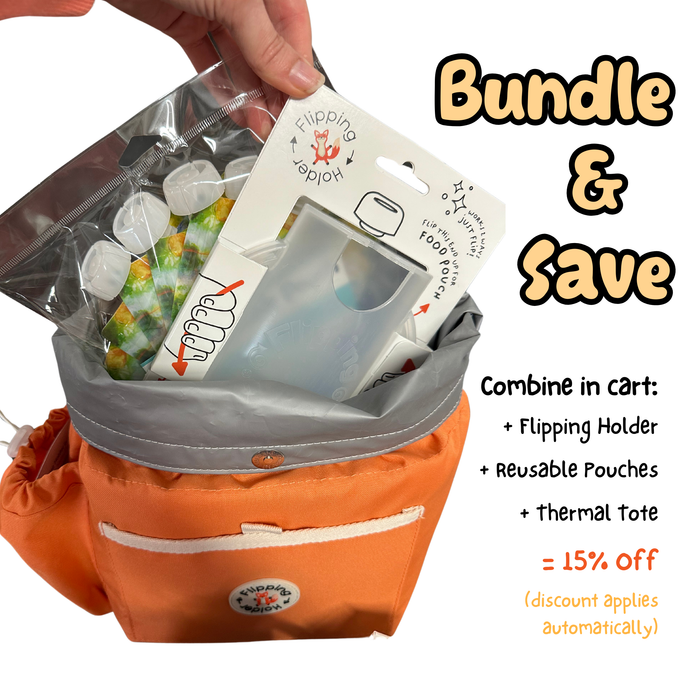Thermal Tote with Bottle Pocket | easy carry-all bag, clip handle for convenient attachment - Nature Baby Outfitter