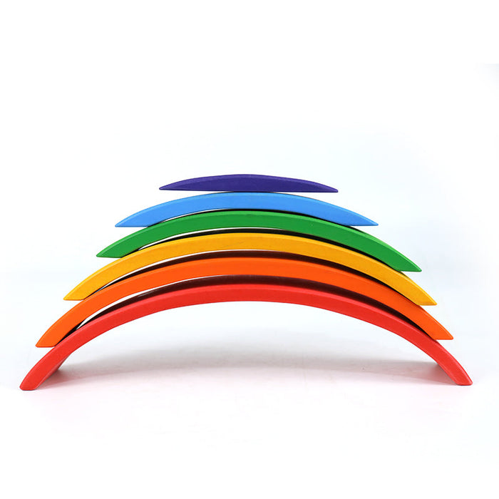6 Pcs Wooden Rainbow Bridge Stacking Building Blocks
