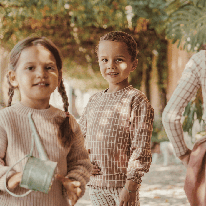 The Printed Sweatshirt - Mauve Check