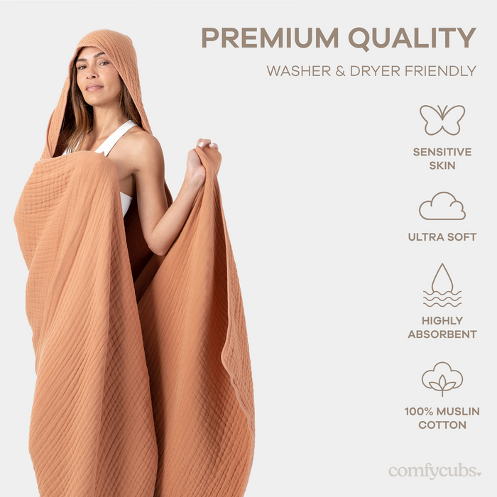 Adult Muslin Hooded Towel
