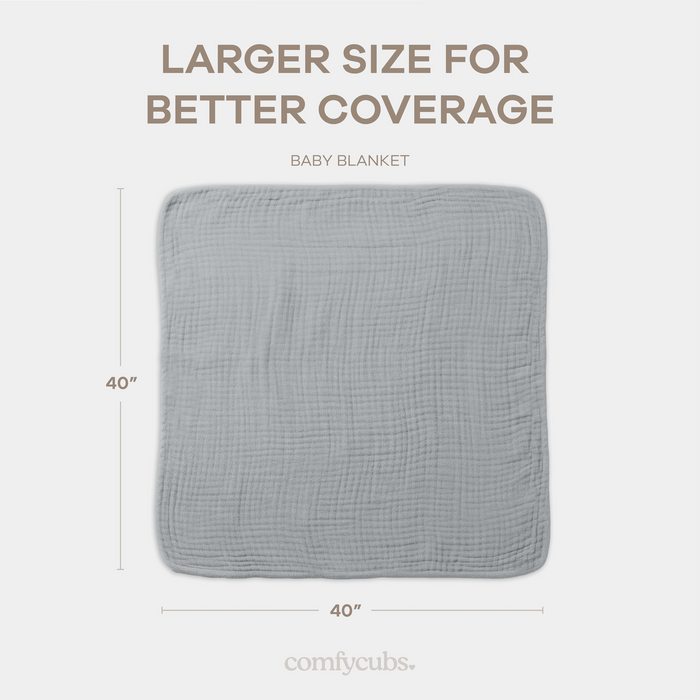 Baby Muslin Blanket in Heather Blue