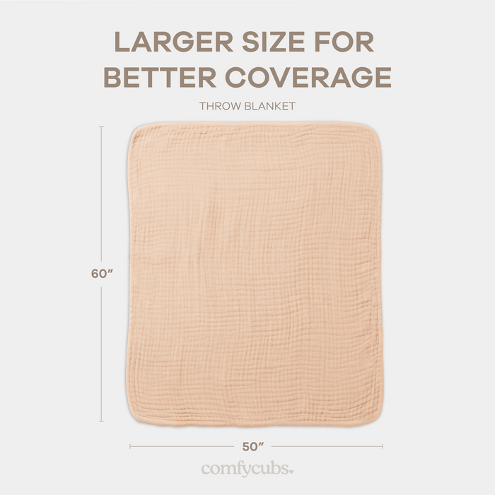 Adult Muslin Blanket in Cream