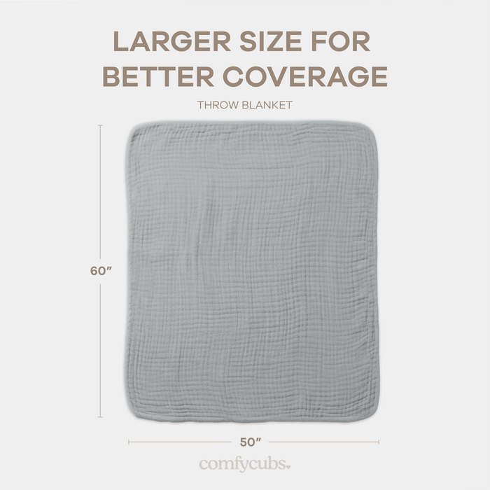 Adult Muslin Blanket in Heather Blue