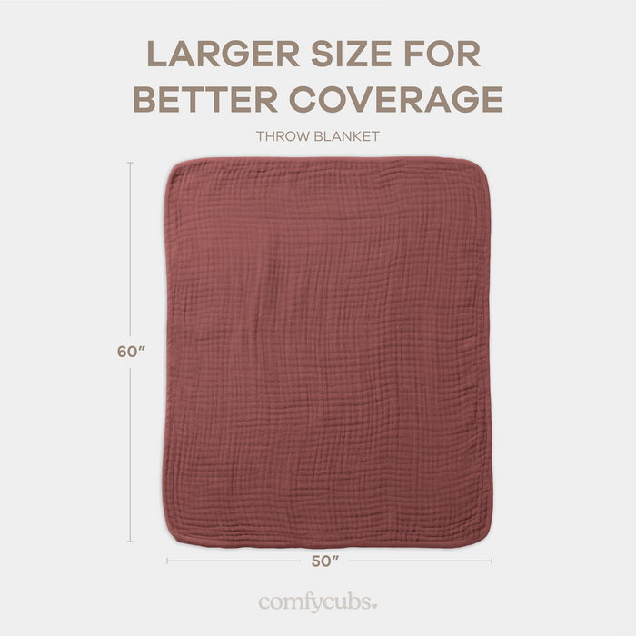 Adult Muslin Blanket in Wine
