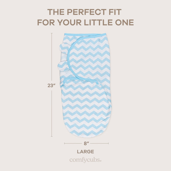 Easy Swaddle Blankets in Blue, Pack of 3