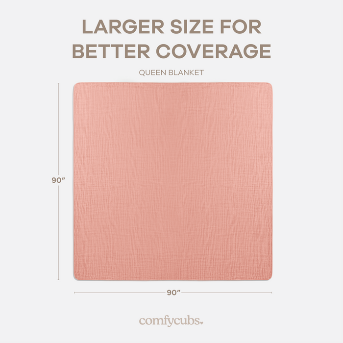 Adult Muslin Blanket in Bold Blush