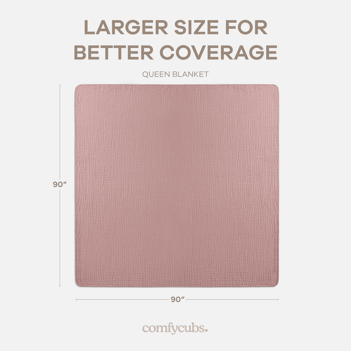 Adult Muslin Blanket in Mauve