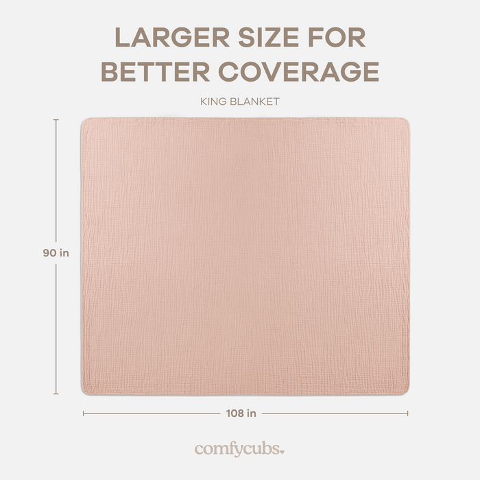 Adult Muslin Blanket in Blush