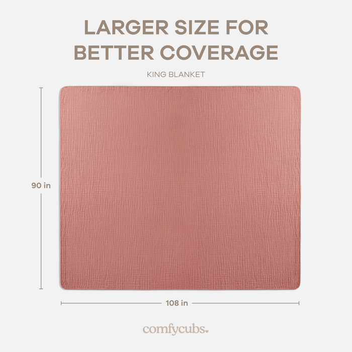 Adult Muslin Blanket in Dusty Rose