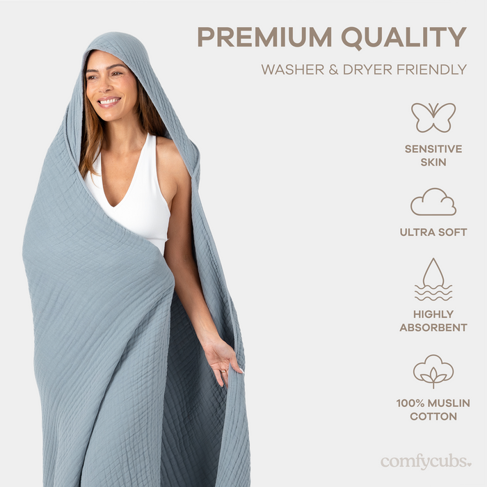 Adult Muslin Hooded Towel
