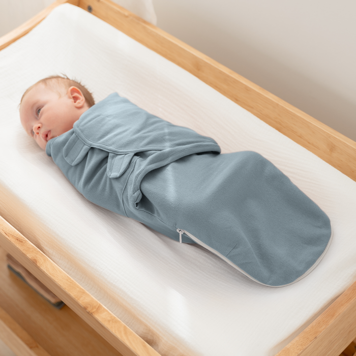 Easy Swaddle Blankets with Zipper in Stone, Pacific Blue, Sage