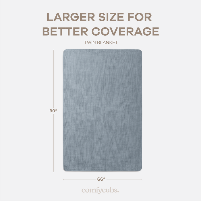 Adult Muslin Blanket in Pacific Blue