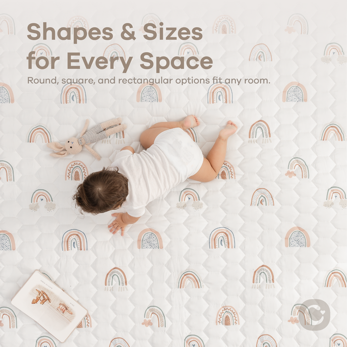 Play Mat with Non-Slip Bottom in Rainbow