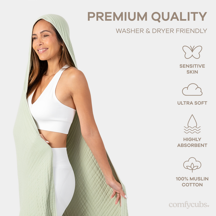 Adult Muslin Hooded Towel