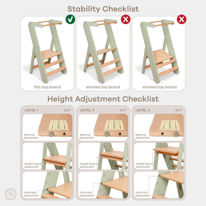 Kids Step Stool for Ages 3+ in White