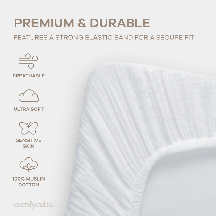 Muslin Cotton Bassinet Sheets, 1 Pack