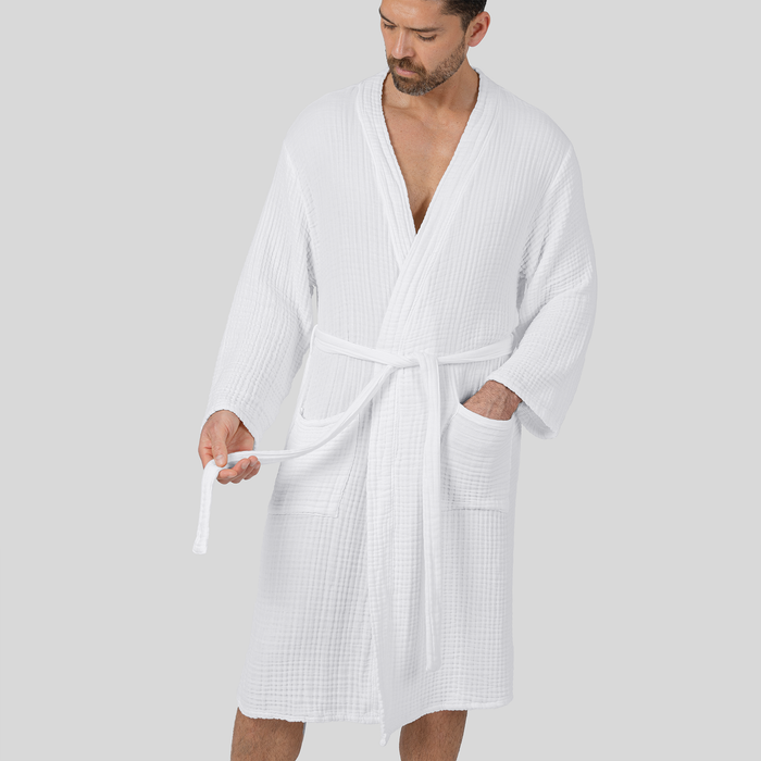 Muslin Bathrobe in White
