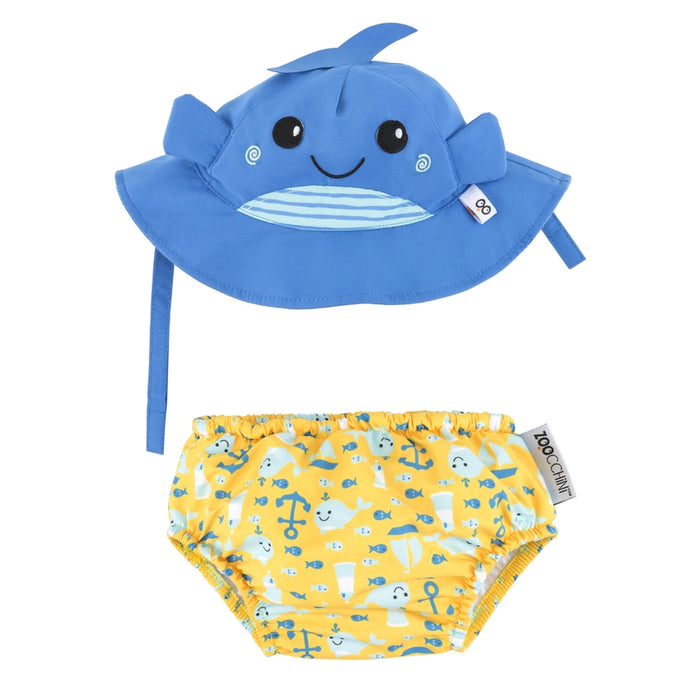 Willy the Whale Swim Diaper & Sun Hat Set