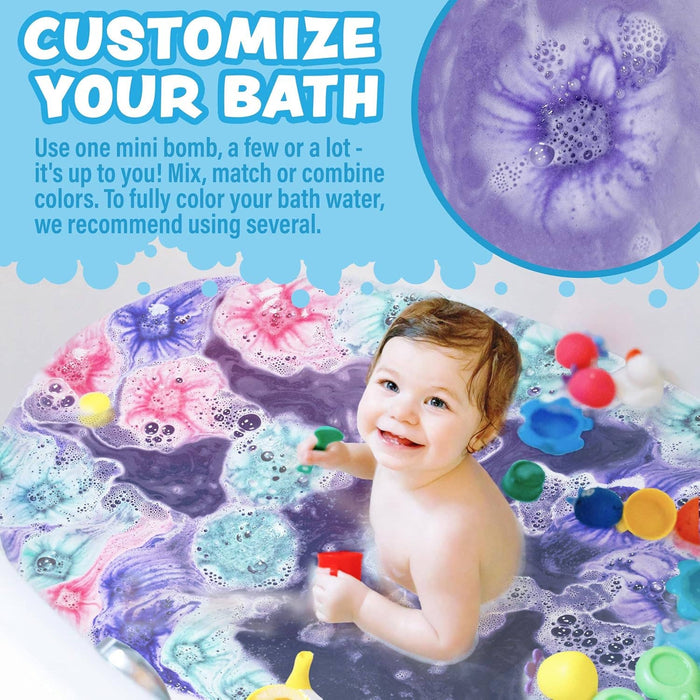 Lil' Bursts Mini Bath Bombs for Kids, 90 Count, Cosmic