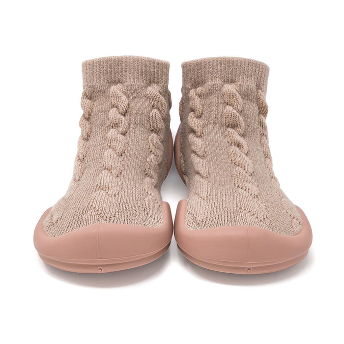 Brandy Rose Cable Knit Baby Crib Shoes