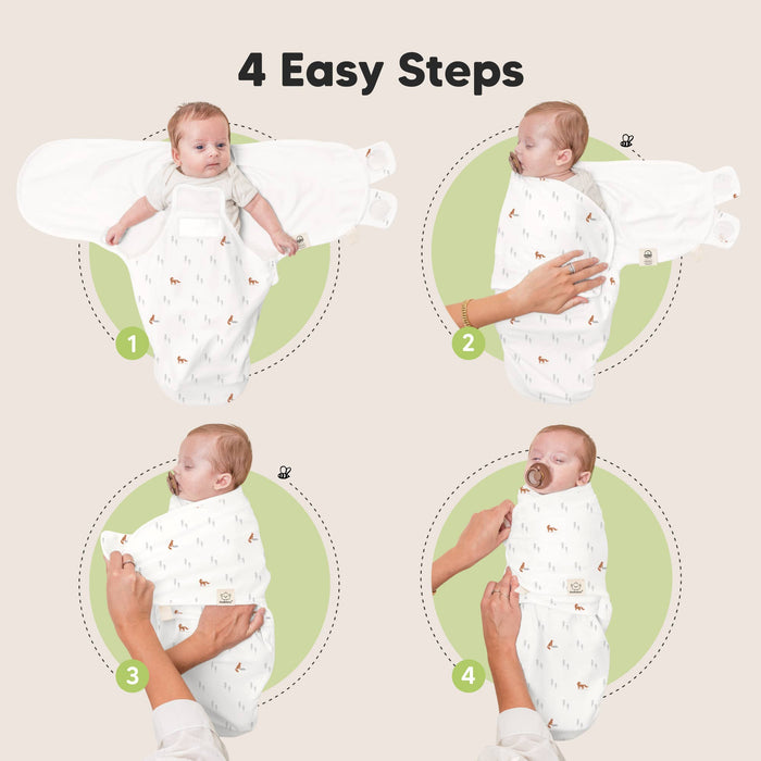 Bumble Bear 3pk Soothe Zippy Baby Swaddles 0-6 Months,Newborn Sleep Sack - Nature Baby Outfitter