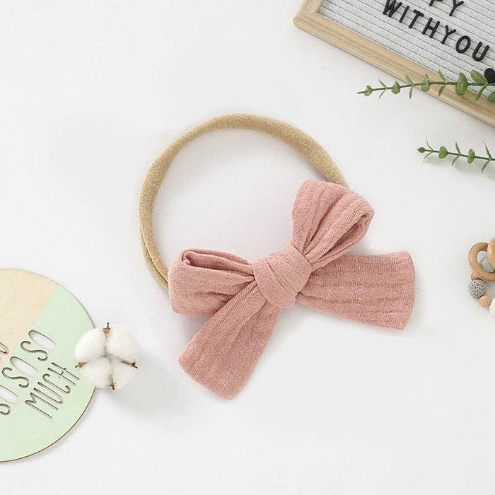 Organic Cotton Baby Headband With Bow Cute Infant Hair Accessory