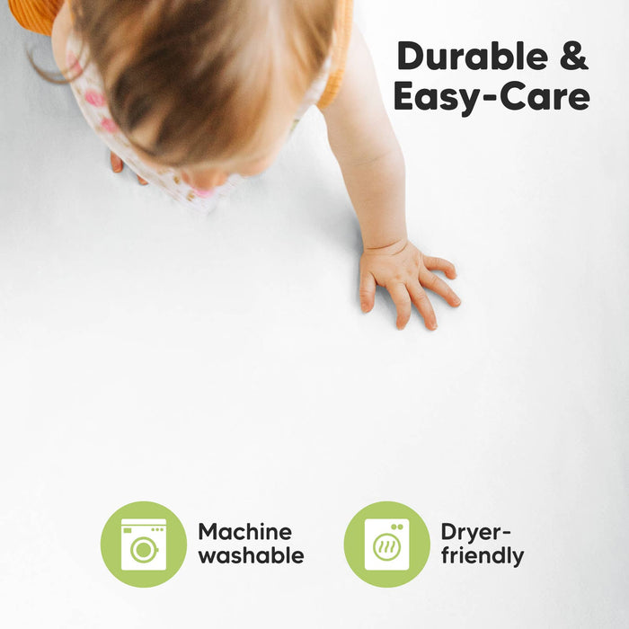 Soft White Mini Crib Sheets, Pack n Play