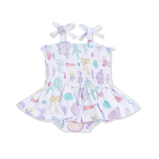 Beach Days Smocked Bubble Romper Skirt