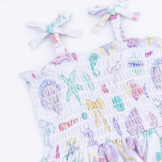 Beach Days Smocked Bubble Romper Skirt
