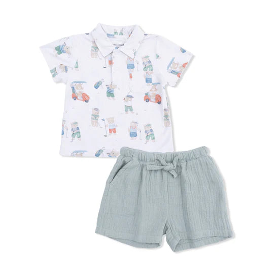 Golfing Teddy Bears Polo & Shorts