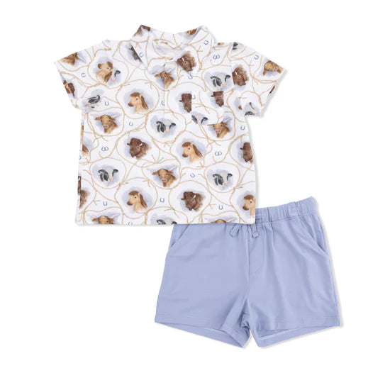 Farm Animals Rope Cameos Polo & Shorts